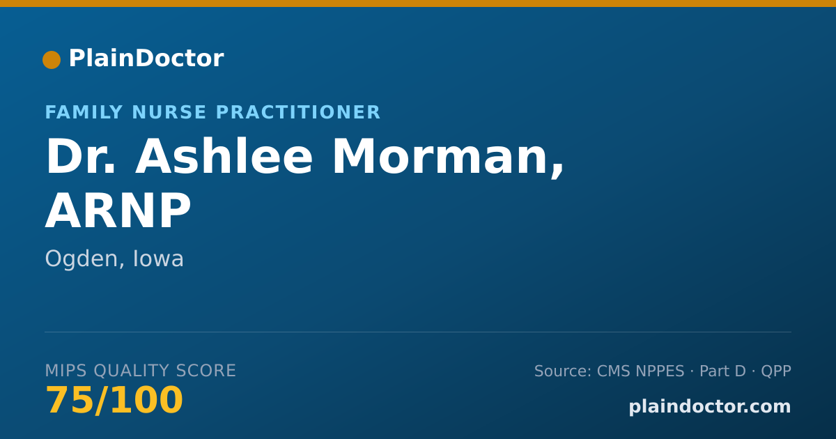 Shareable card for Ashlee Morman, ARNP - Family Nurse Practitioner, Ogden, IA