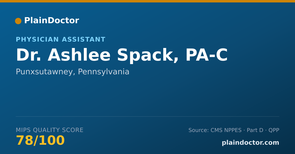 Shareable card for Ashlee Spack, PA-C - Physician Assistant, Punxsutawney, PA