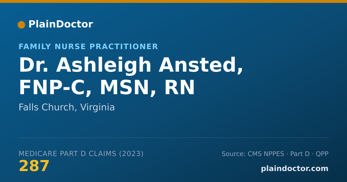 Shareable card for Ashleigh Ansted, FNP-C, MSN, RN - Family Nurse Practitioner, Falls Church, VA