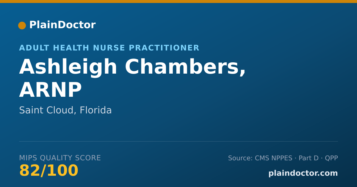 Shareable card for Ashleigh Chambers, ARNP - Adult Health Nurse Practitioner, Saint Cloud, FL