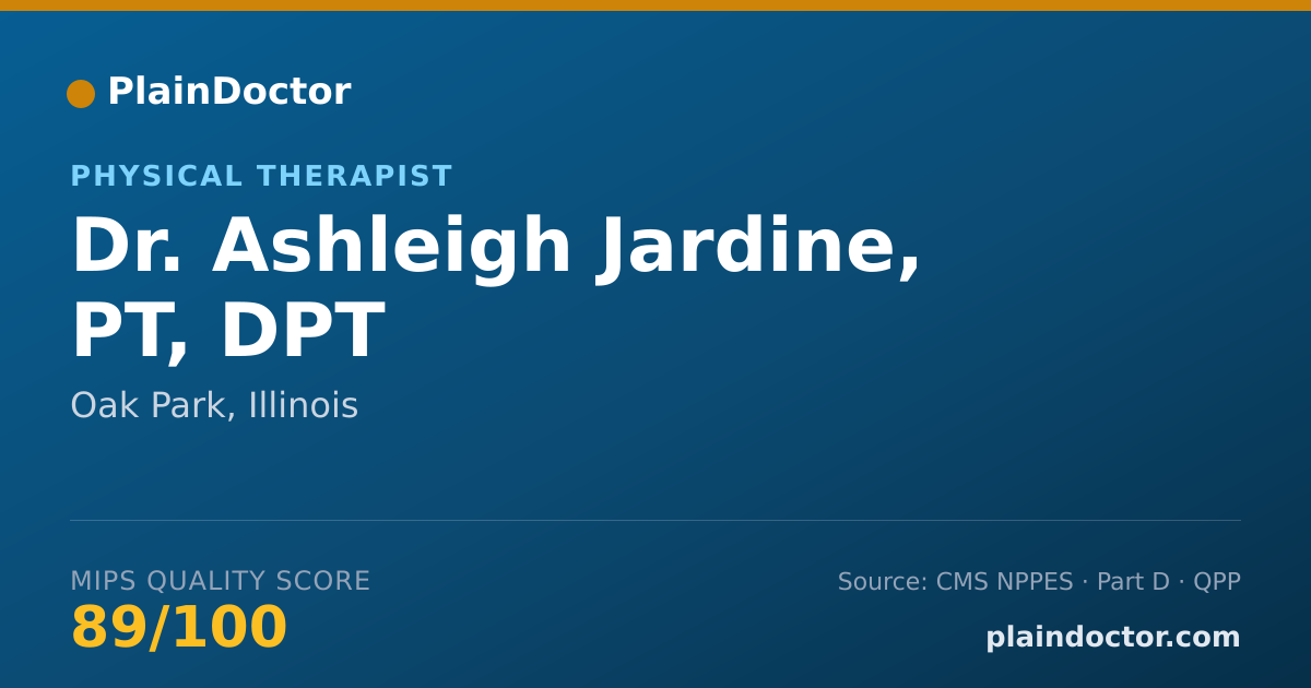 Shareable card for Ashleigh Jardine, PT, DPT - Physical Therapist, Oak Park, IL