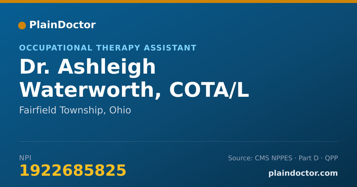 Shareable card for Ashleigh Waterworth, COTA/L - Occupational Therapy Assistant, Fairfield Township, OH