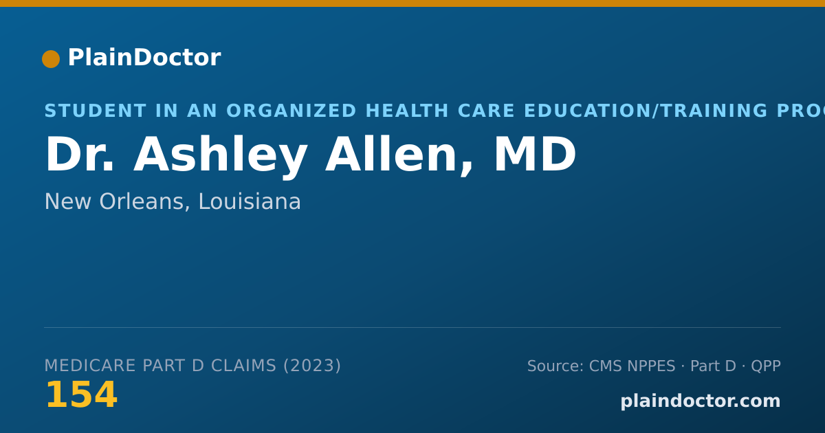 Shareable card for Ashley Allen, MD - Student in an Organized Health Care Education/Training Program, New Orleans, LA