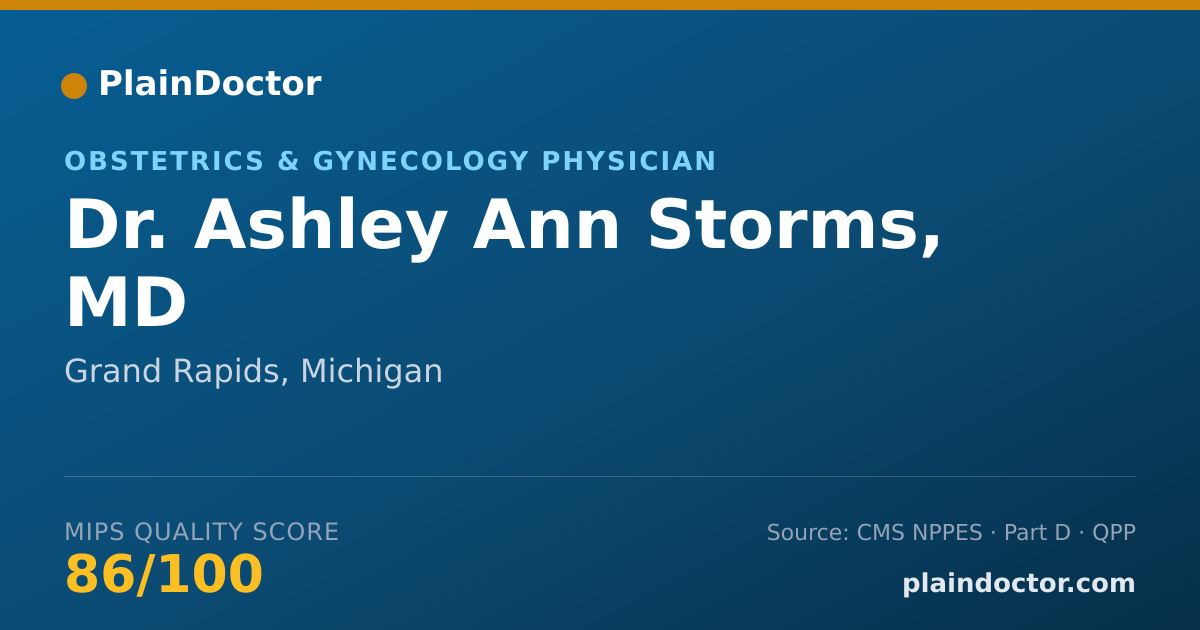 Shareable card for Ashley Ann Storms, MD - Obstetrics & Gynecology Physician, Grand Rapids, MI