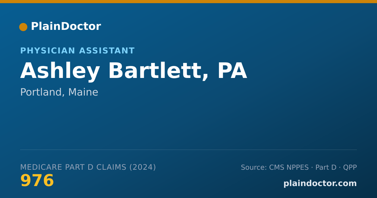 Shareable card for Ashley Bartlett, PA - Physician Assistant, Portland, ME