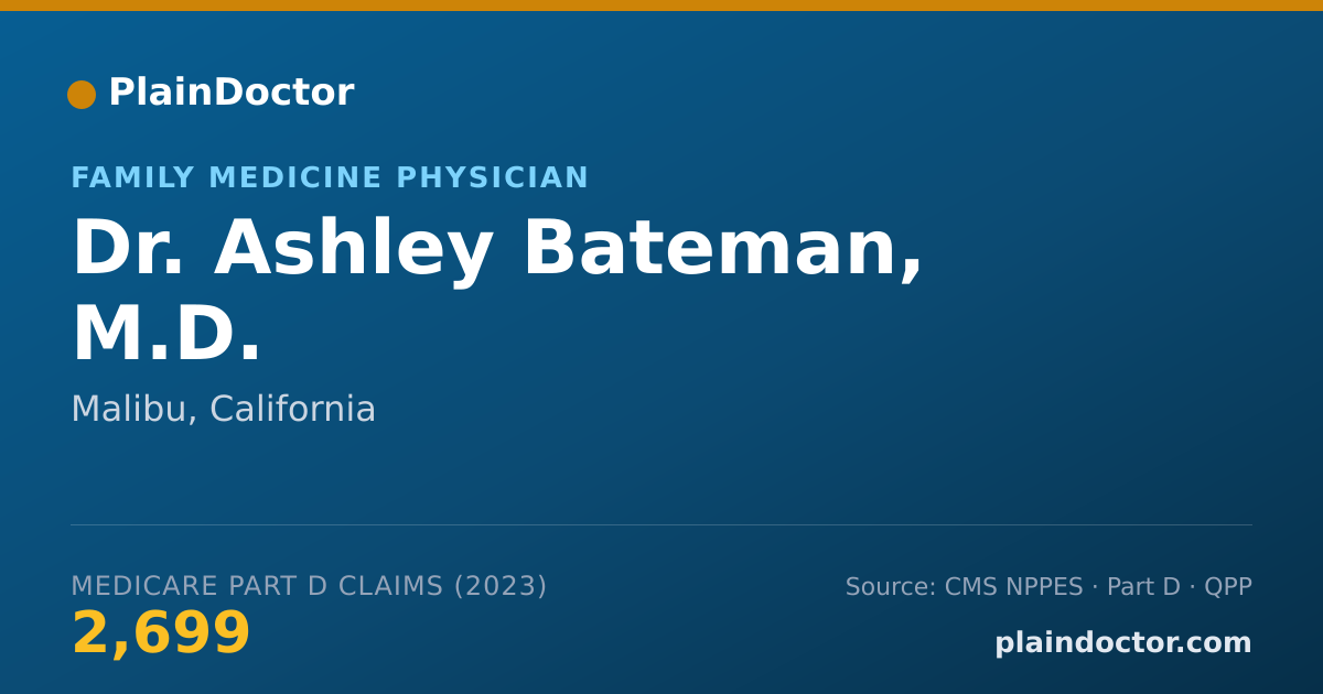Shareable card for Ashley Bateman, M.D. - Family Medicine Physician, Malibu, CA
