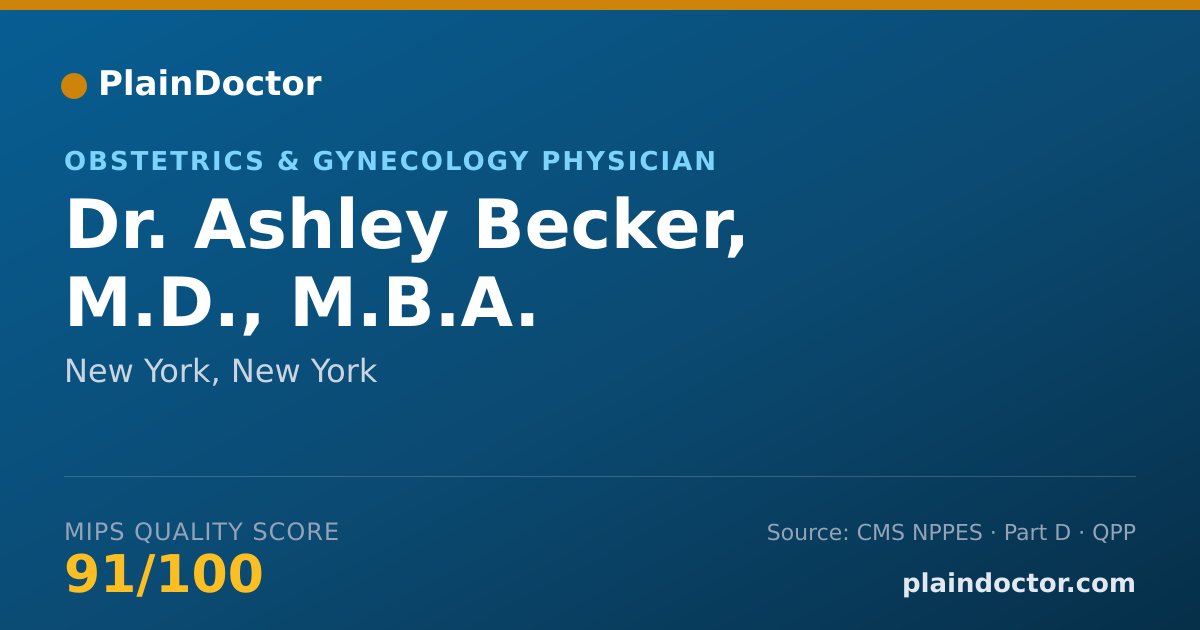 Shareable card for Ashley Becker, M.D., M.B.A. - Obstetrics & Gynecology Physician, New York, NY
