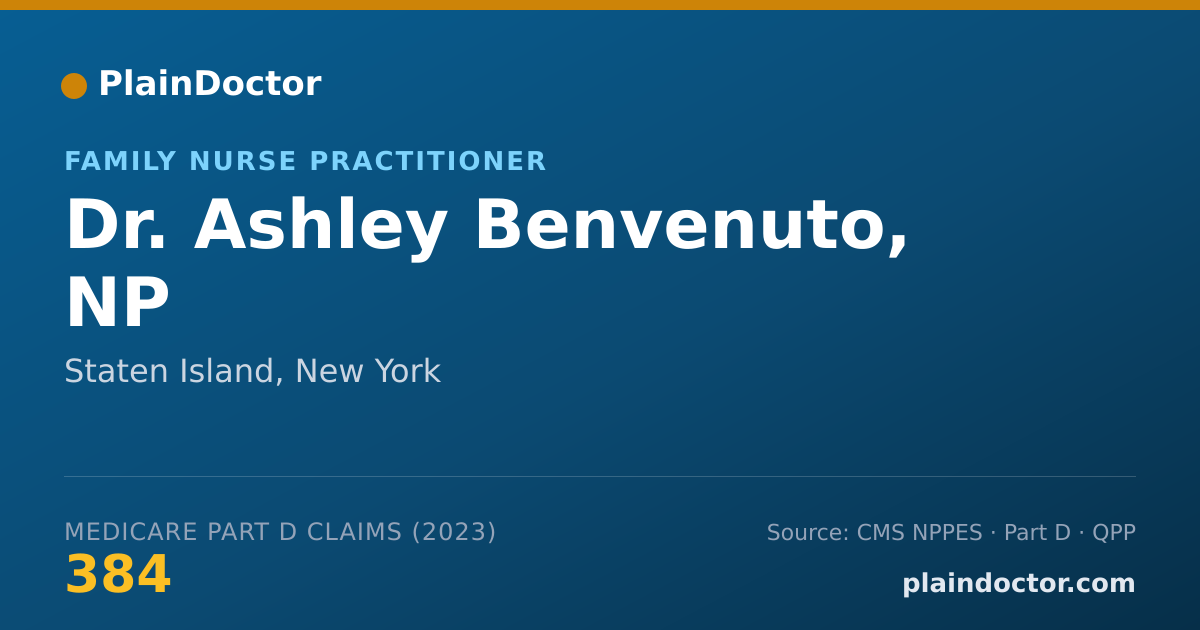 Shareable card for Ashley Benvenuto, NP - Family Nurse Practitioner, Staten Island, NY