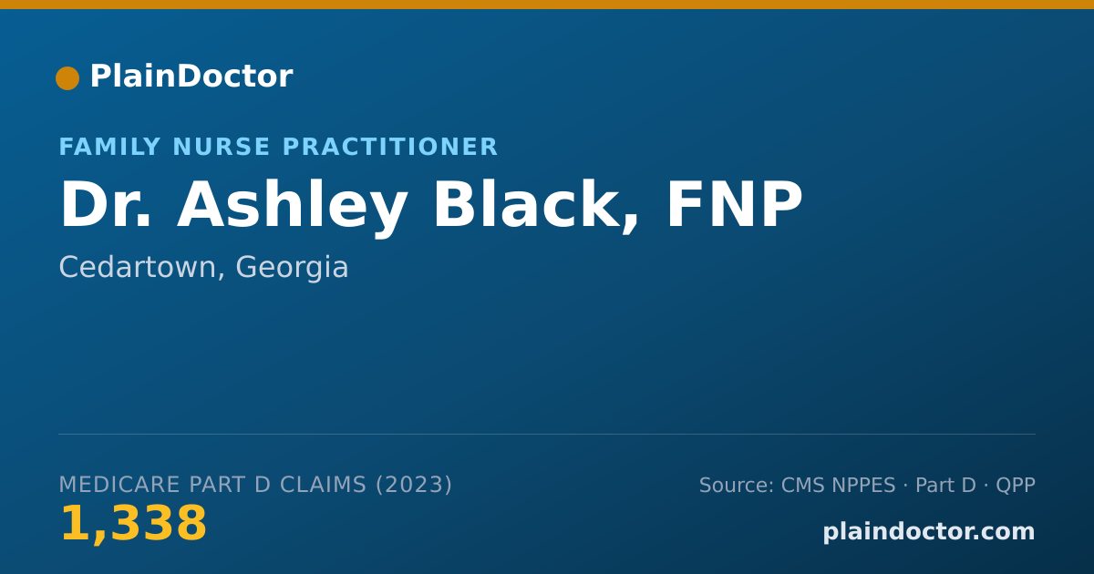 Shareable card for Ashley Black, FNP - Family Nurse Practitioner, Cedartown, GA