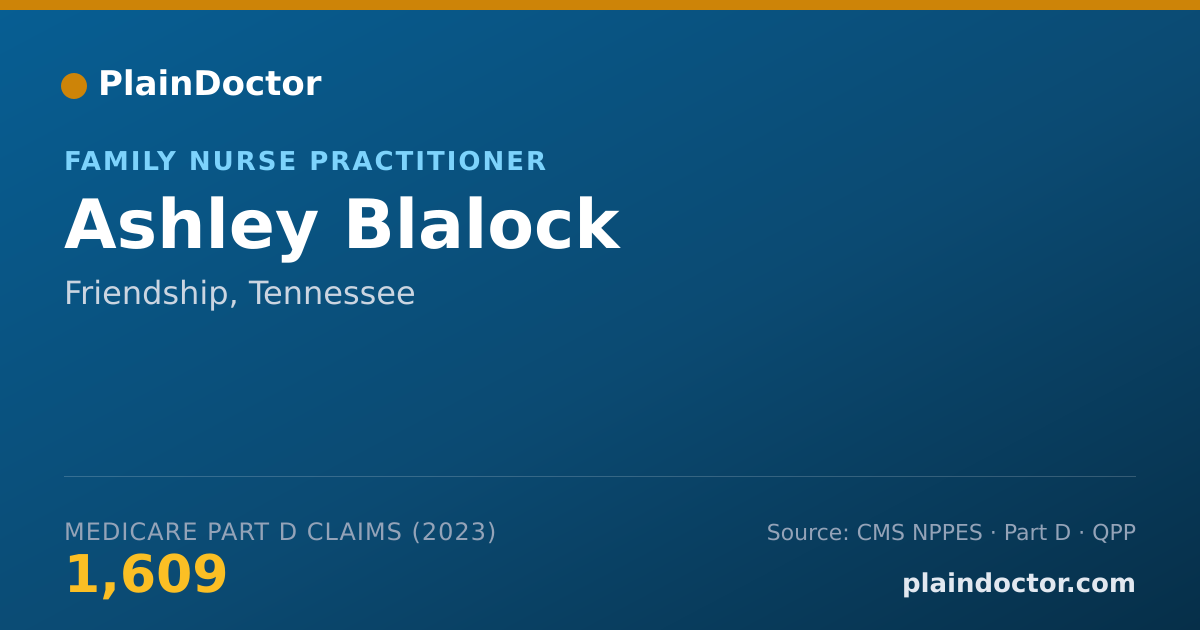 Shareable card for Ashley Blalock - Family Nurse Practitioner, Friendship, TN
