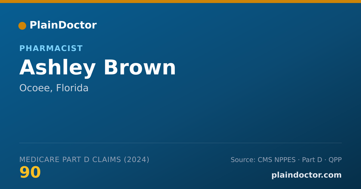 Shareable card for Ashley Brown - Pharmacist, Ocoee, FL