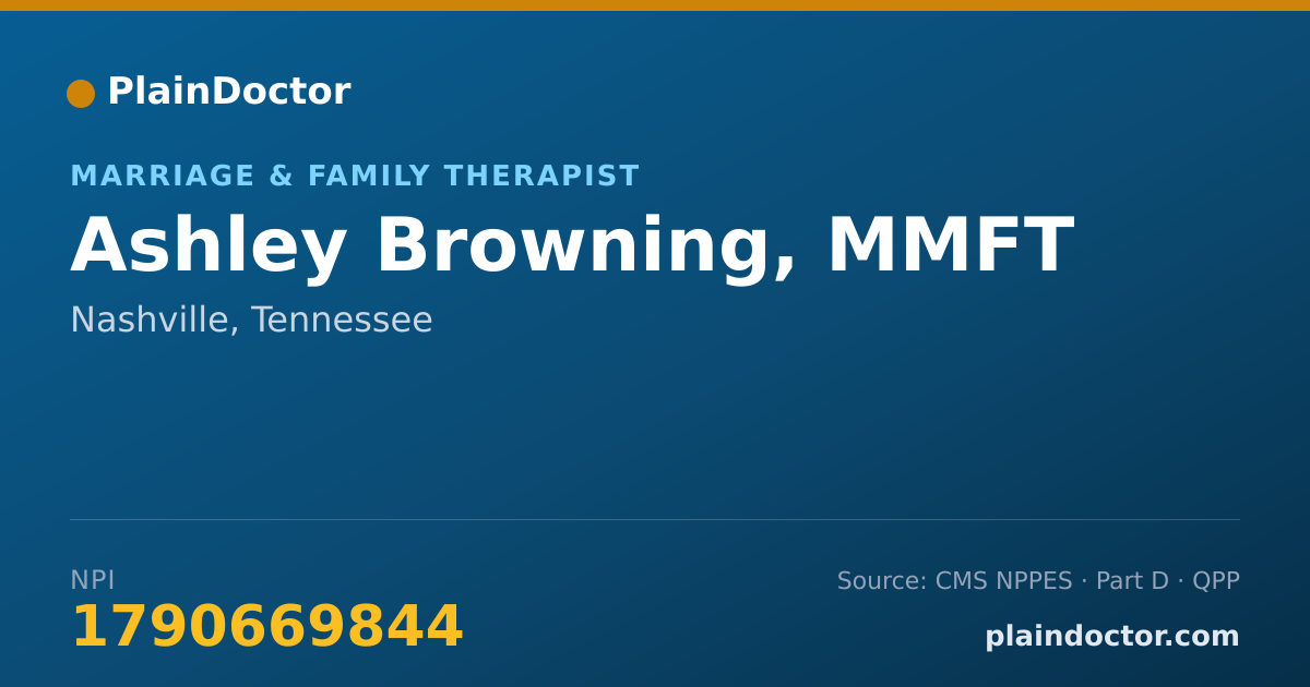 Shareable card for Ashley Browning, MMFT - Marriage & Family Therapist, Nashville, TN