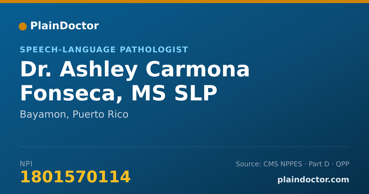 Shareable card for Ashley Carmona Fonseca, MS SLP - Speech-Language Pathologist, Bayamon, PR