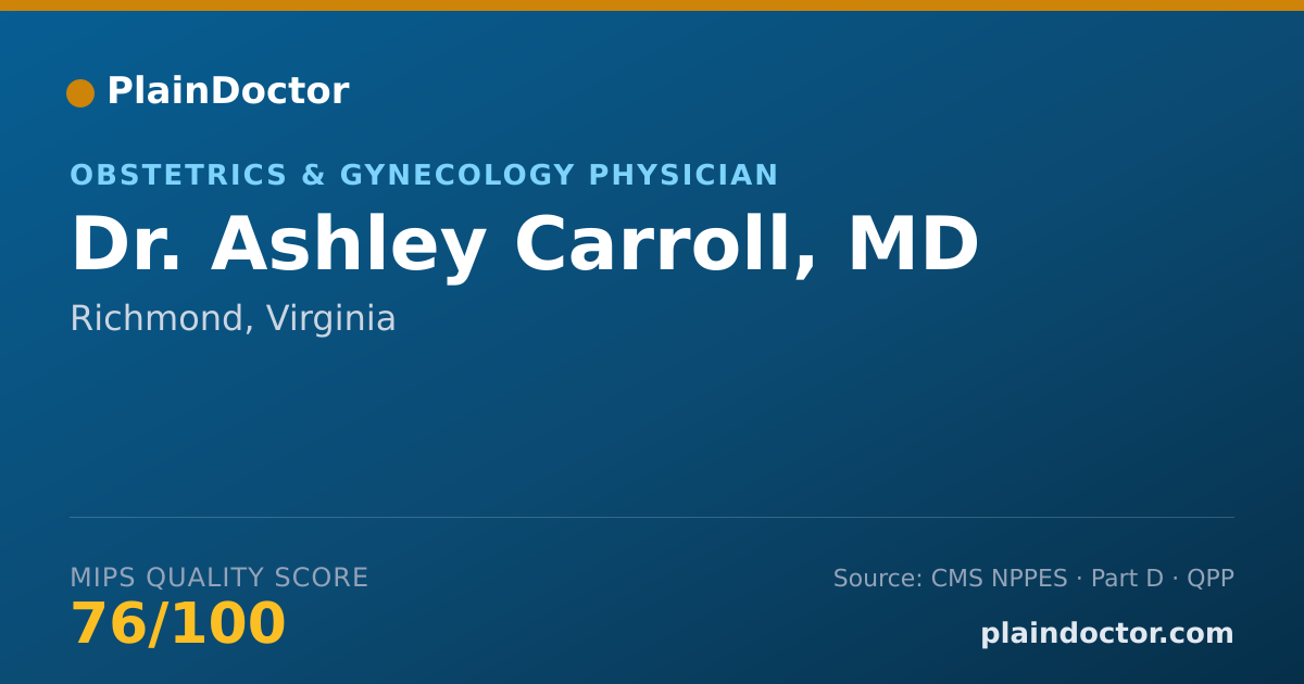 Shareable card for Ashley Carroll, MD - Obstetrics & Gynecology Physician, Richmond, VA