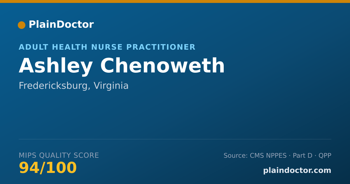 Shareable card for Ashley Chenoweth - Adult Health Nurse Practitioner, Fredericksburg, VA