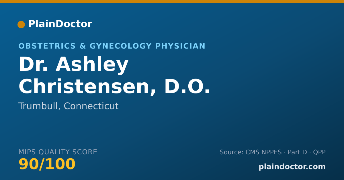 Shareable card for Ashley Christensen, D.O. - Obstetrics & Gynecology Physician, Trumbull, CT