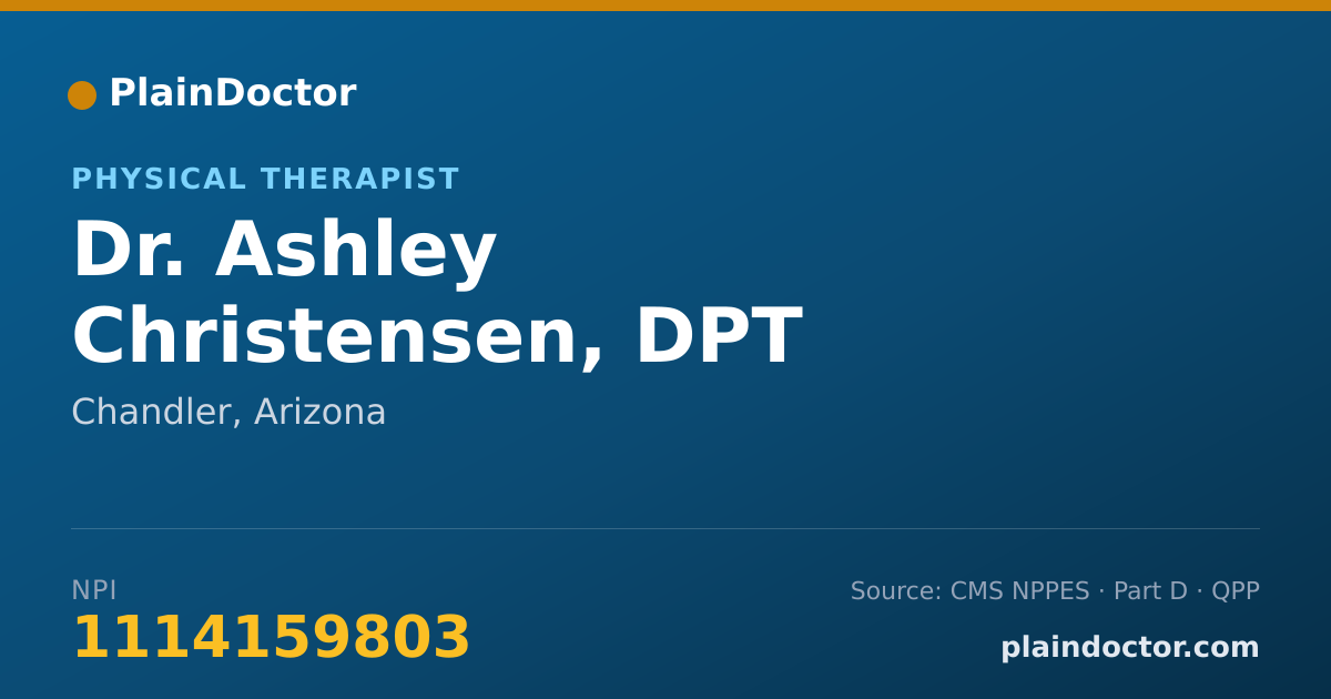Shareable card for Ashley Christensen, DPT - Specialist, Chandler, AZ