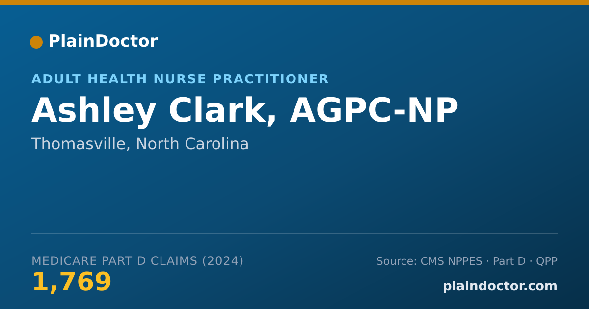 Shareable card for Ashley Clark, AGPC-NP - Adult Health Nurse Practitioner, Thomasville, NC