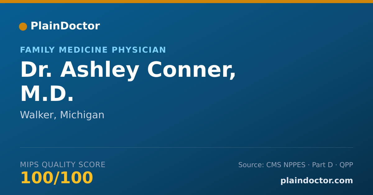 Shareable card for Ashley Conner, M.D. - Family Medicine Physician, Walker, MI