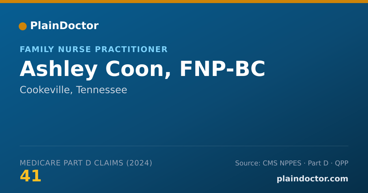 Shareable card for Ashley Coon, FNP-BC - Family Nurse Practitioner, Cookeville, TN