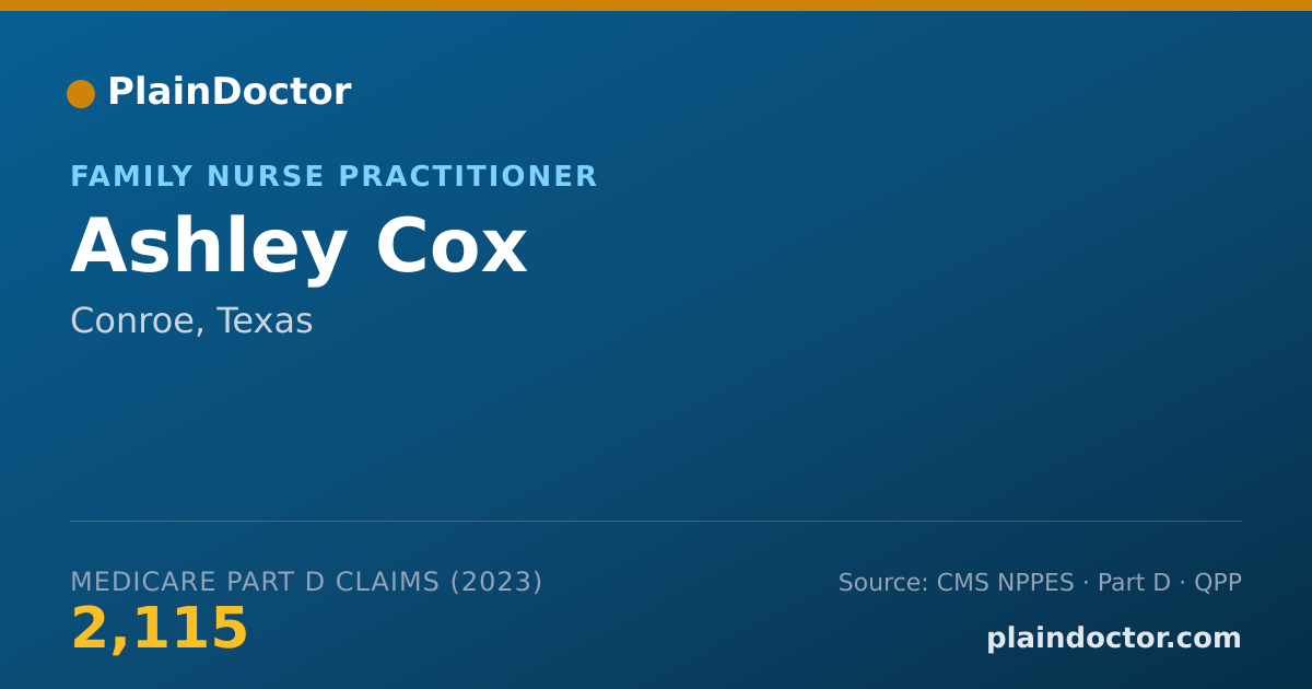 Shareable card for Ashley Cox - Family Nurse Practitioner, Conroe, TX