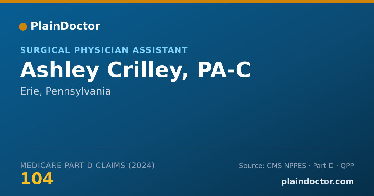 Shareable card for Ashley Crilley, PA-C - Surgical Physician Assistant, Erie, PA