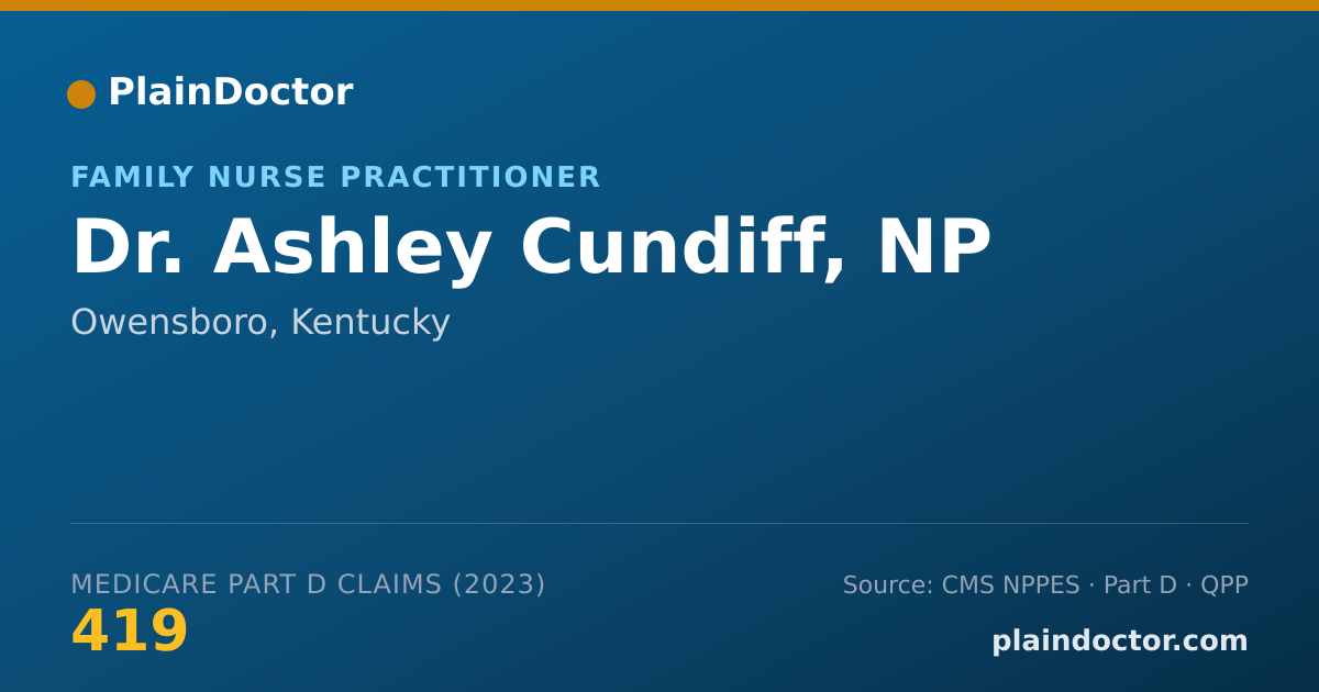 Shareable card for Ashley Cundiff, NP - Family Nurse Practitioner, Owensboro, KY