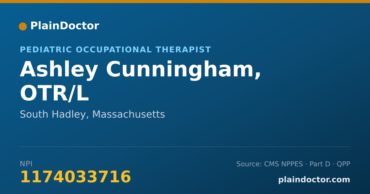 Shareable card for Ashley Cunningham, OTR/L - Pediatric Occupational Therapist, South Hadley, MA