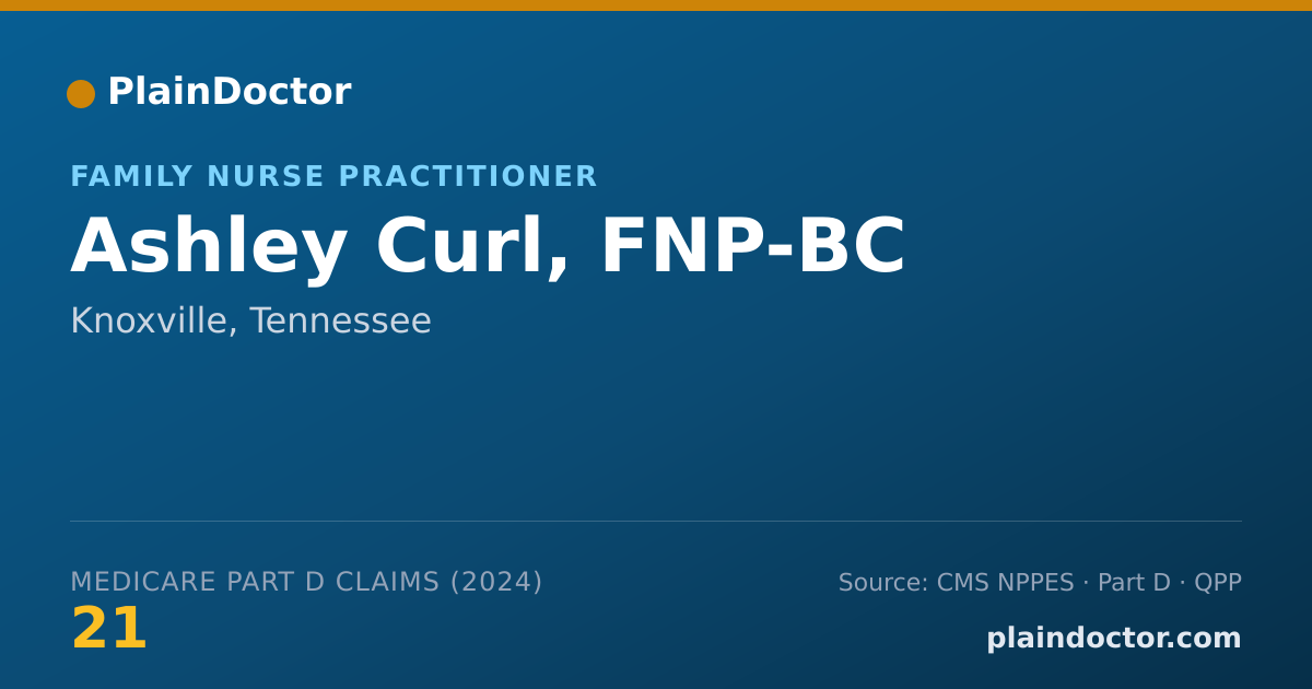 Shareable card for Ashley Curl, FNP-BC - Family Nurse Practitioner, Knoxville, TN