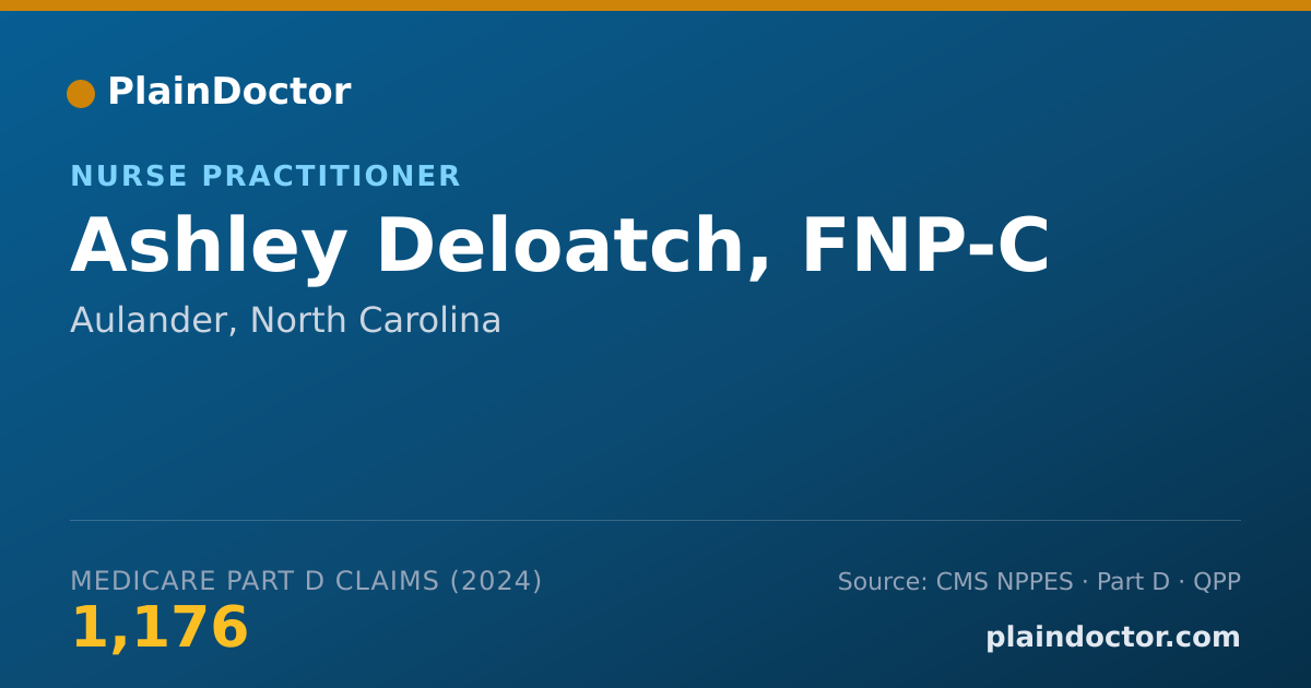 Shareable card for Ashley Deloatch, FNP-C - Nurse Practitioner, Aulander, NC