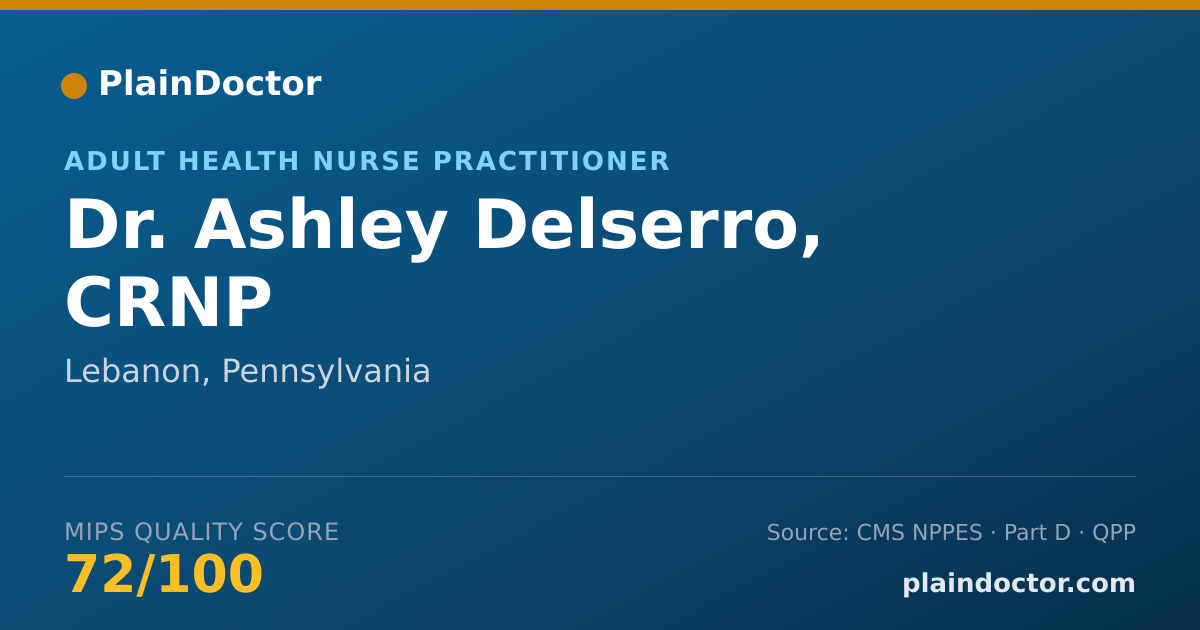 Shareable card for Ashley Delserro, CRNP - Adult Health Nurse Practitioner, Lebanon, PA