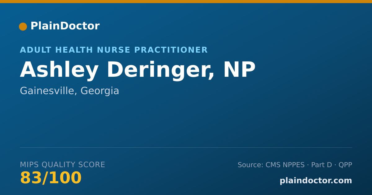 Shareable card for Ashley Deringer, NP - Adult Health Nurse Practitioner, Gainesville, GA