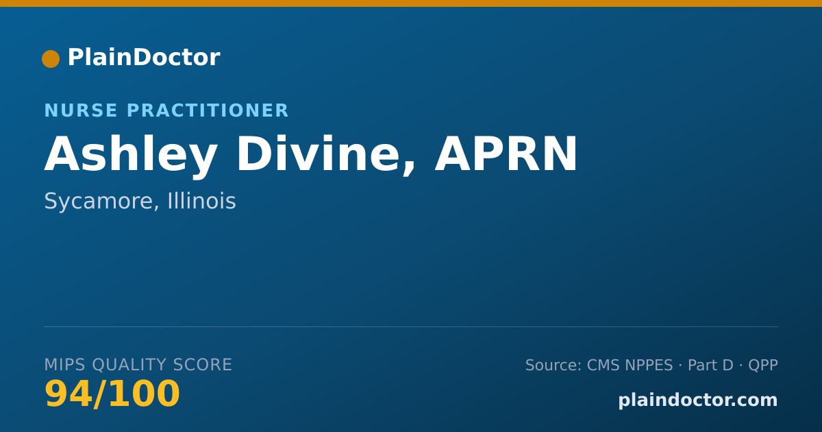 Shareable card for Ashley Divine, APRN - Registered Nurse, Sycamore, IL