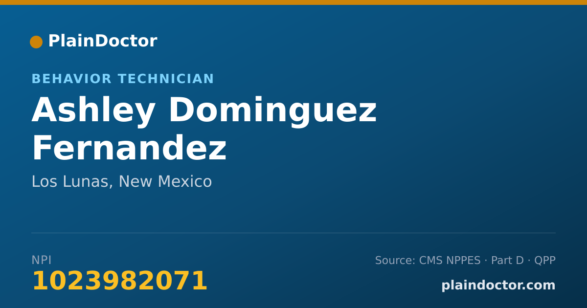 Shareable card for Ashley Dominguez Fernandez - Behavior Technician, Los Lunas, NM