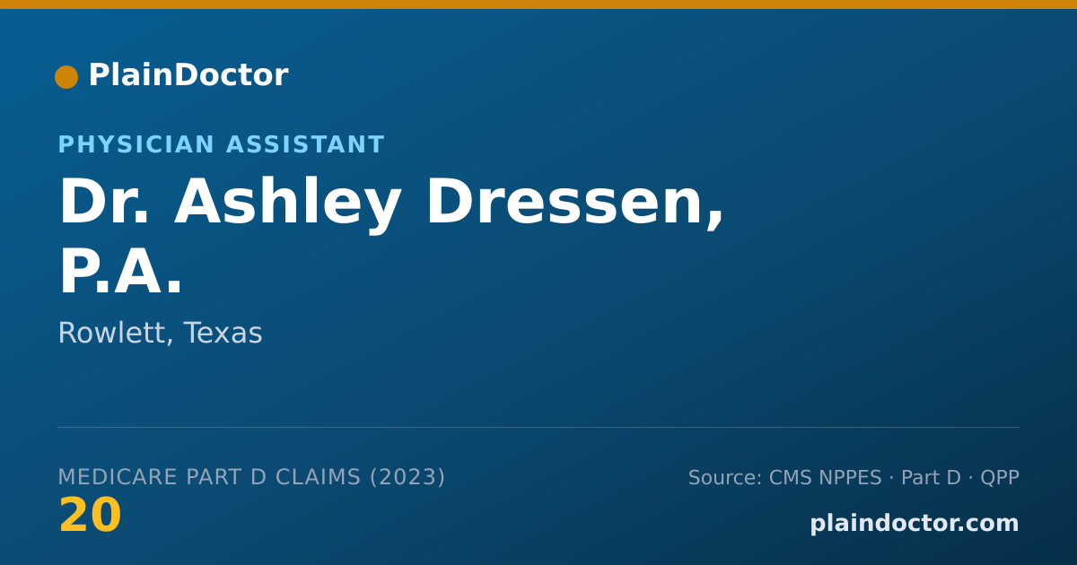 Shareable card for Ashley Dressen, P.A. - Physician Assistant, Rowlett, TX