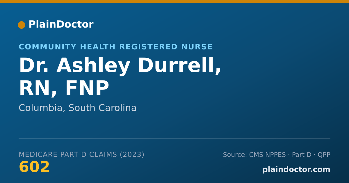 Shareable card for Ashley Durrell, RN, FNP - Community Health Registered Nurse, Columbia, SC