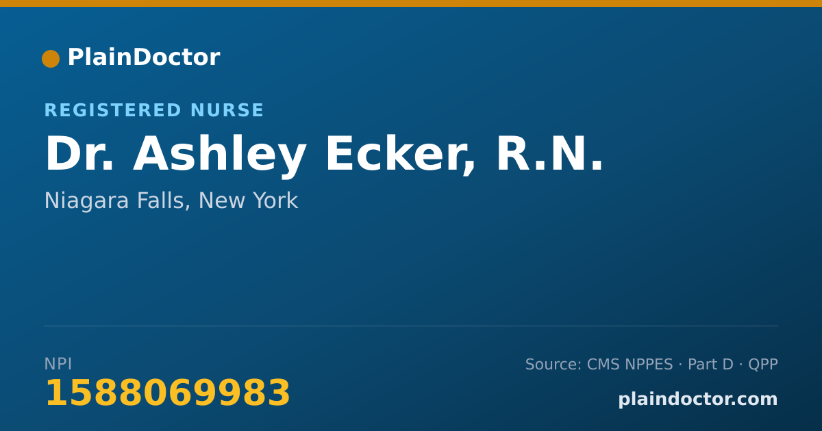Shareable card for Ashley Ecker, R.N. - Registered Nurse, Niagara Falls, NY