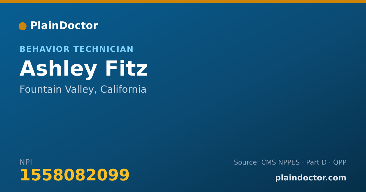 Shareable card for Ashley Fitz - Behavior Technician, Fountain Valley, CA