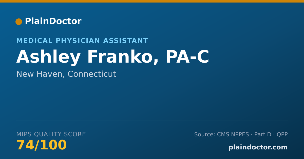 Shareable card for Ashley Franko, PA-C - Medical Physician Assistant, New Haven, CT