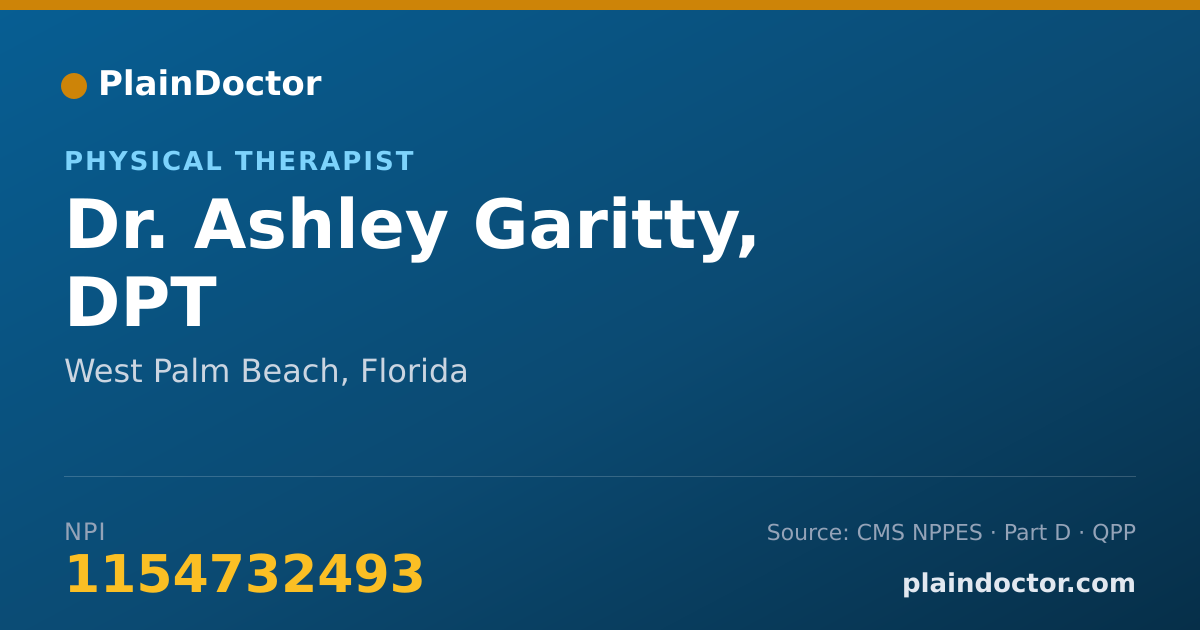 Shareable card for Ashley Garitty, DPT - Physical Therapist, West Palm Beach, FL