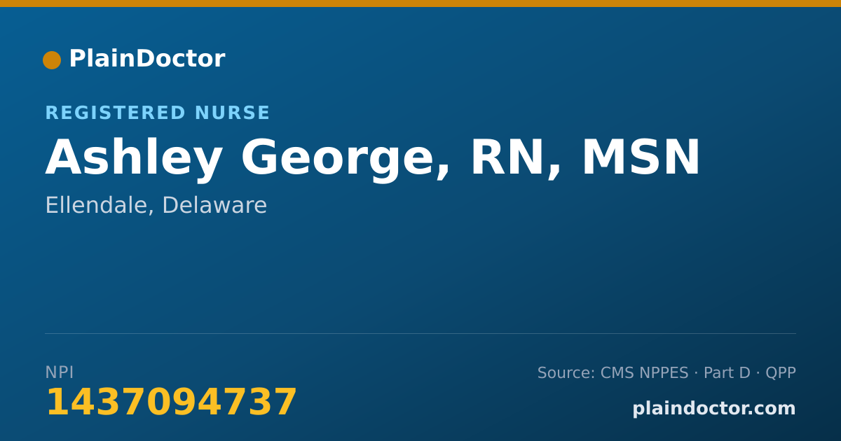 Shareable card for Ashley George, RN, MSN - Registered Nurse, Ellendale, DE