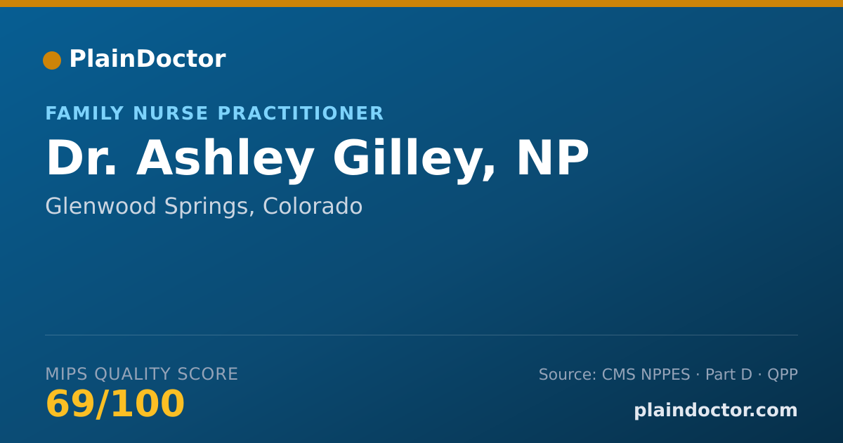 Shareable card for Ashley Gilley, NP - Family Nurse Practitioner, Glenwood Springs, CO