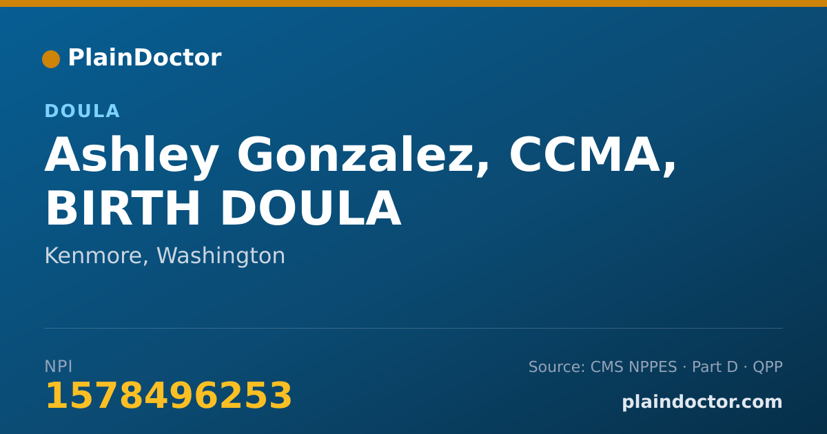 Shareable card for Ashley Gonzalez, CCMA, BIRTH DOULA - Doula, Kenmore, WA