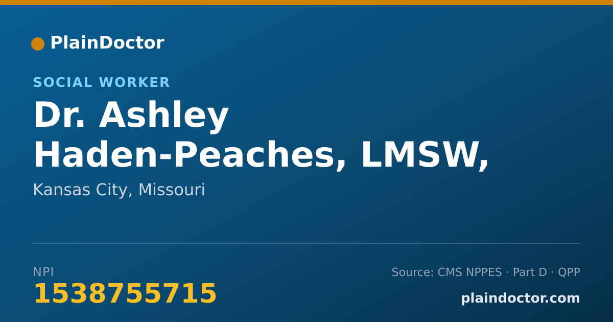 Shareable card for Ashley Haden-Peaches, LMSW, IBCLC, CD-DONA - Social Worker, Kansas City, MO