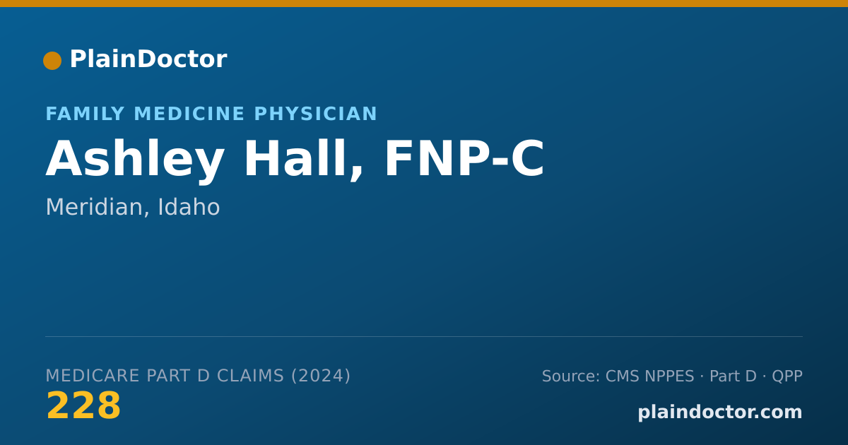 Shareable card for Ashley Hall, FNP-C - Family Medicine Physician, Meridian, ID