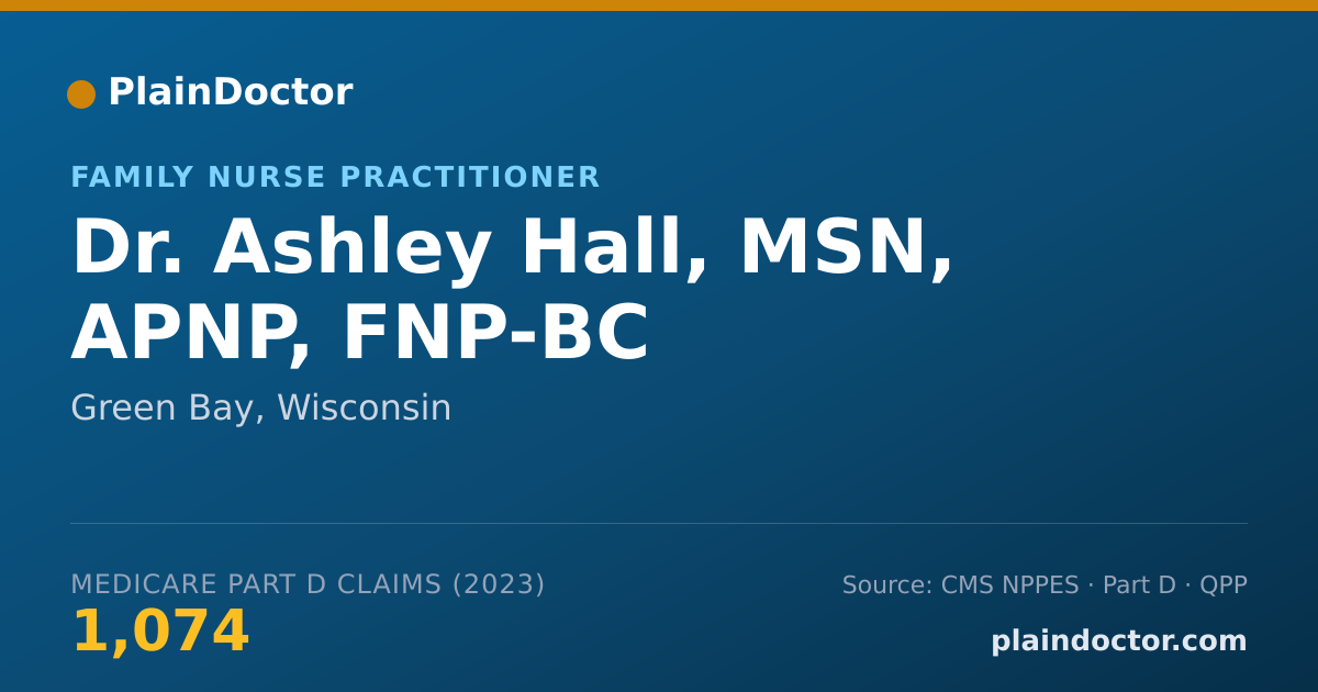 Shareable card for Ashley Hall, MSN, APNP, FNP-BC - Family Nurse Practitioner, Green Bay, WI