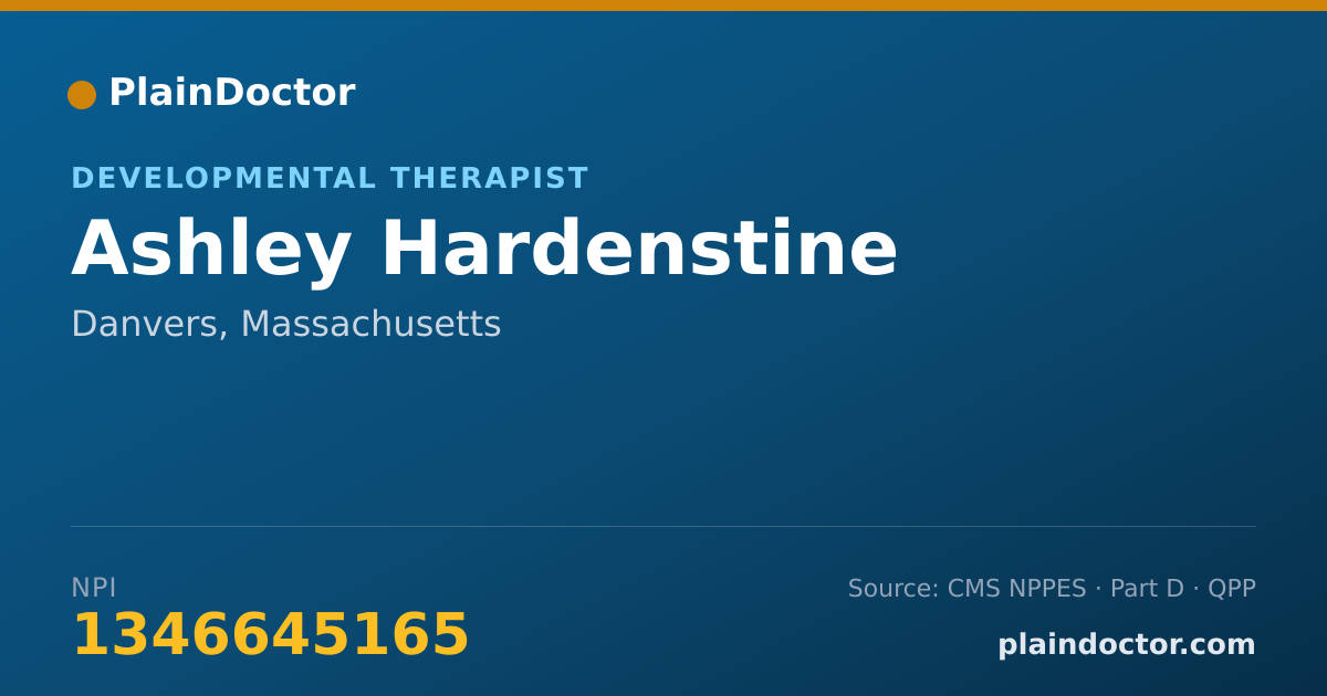 Shareable card for Ashley Hardenstine - Developmental Therapist, Danvers, MA