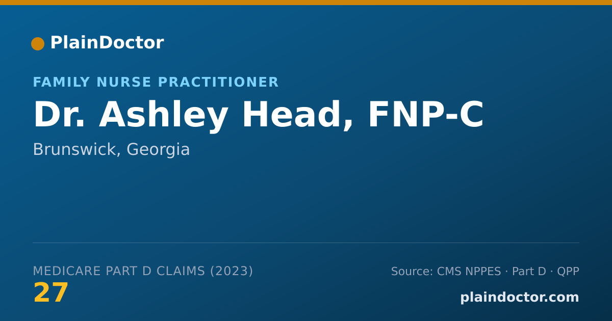 Shareable card for Ashley Head, FNP-C - Family Nurse Practitioner, Brunswick, GA