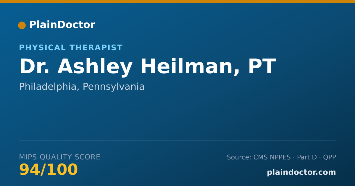 Shareable card for Ashley Heilman, PT - Physical Therapist, Philadelphia, PA