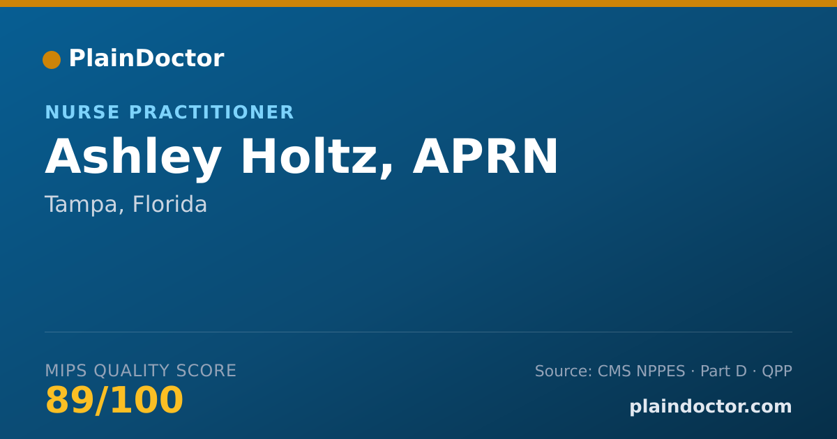 Shareable card for Ashley Holtz, APRN - Nurse Practitioner, Tampa, FL